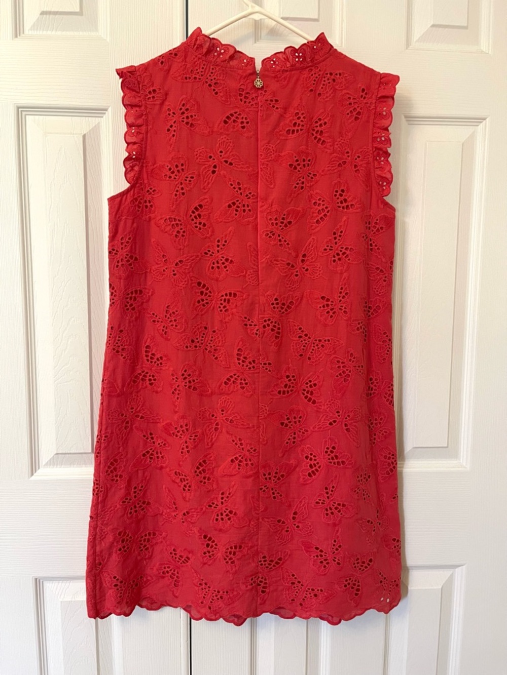 Kate Spade Mainline Watermelon Butterfly Eyelet Shift Dress - Picture 2 of 16
